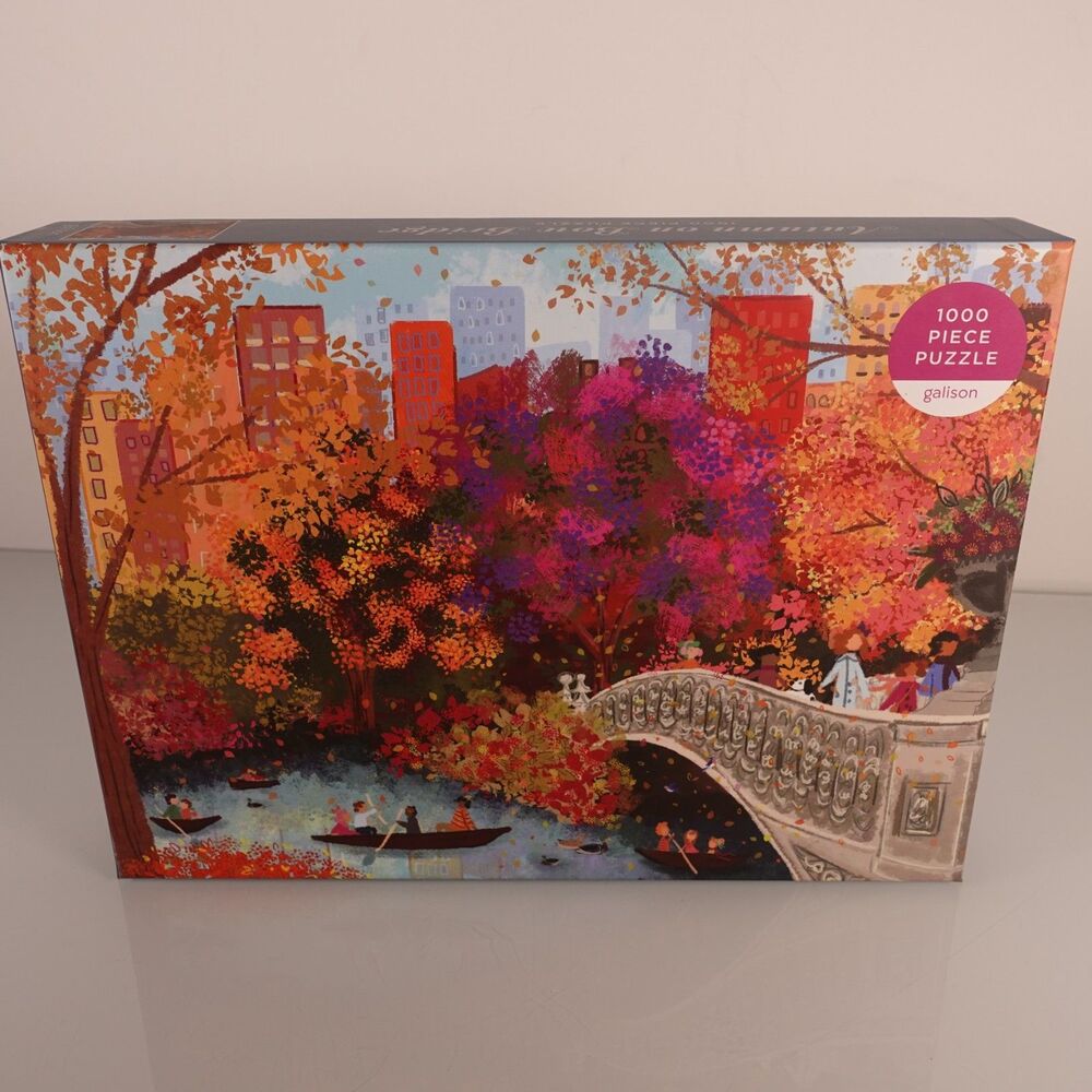 Joy Laforme Autumn on Bow Bridge 1000 Piece Puzzle by Galison 27 x 20 Inches New